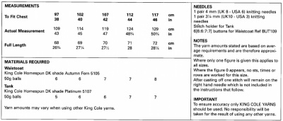Knitting Pattern - King Cole 5800 - Homespun DK - Men's Waistcoat and Tank